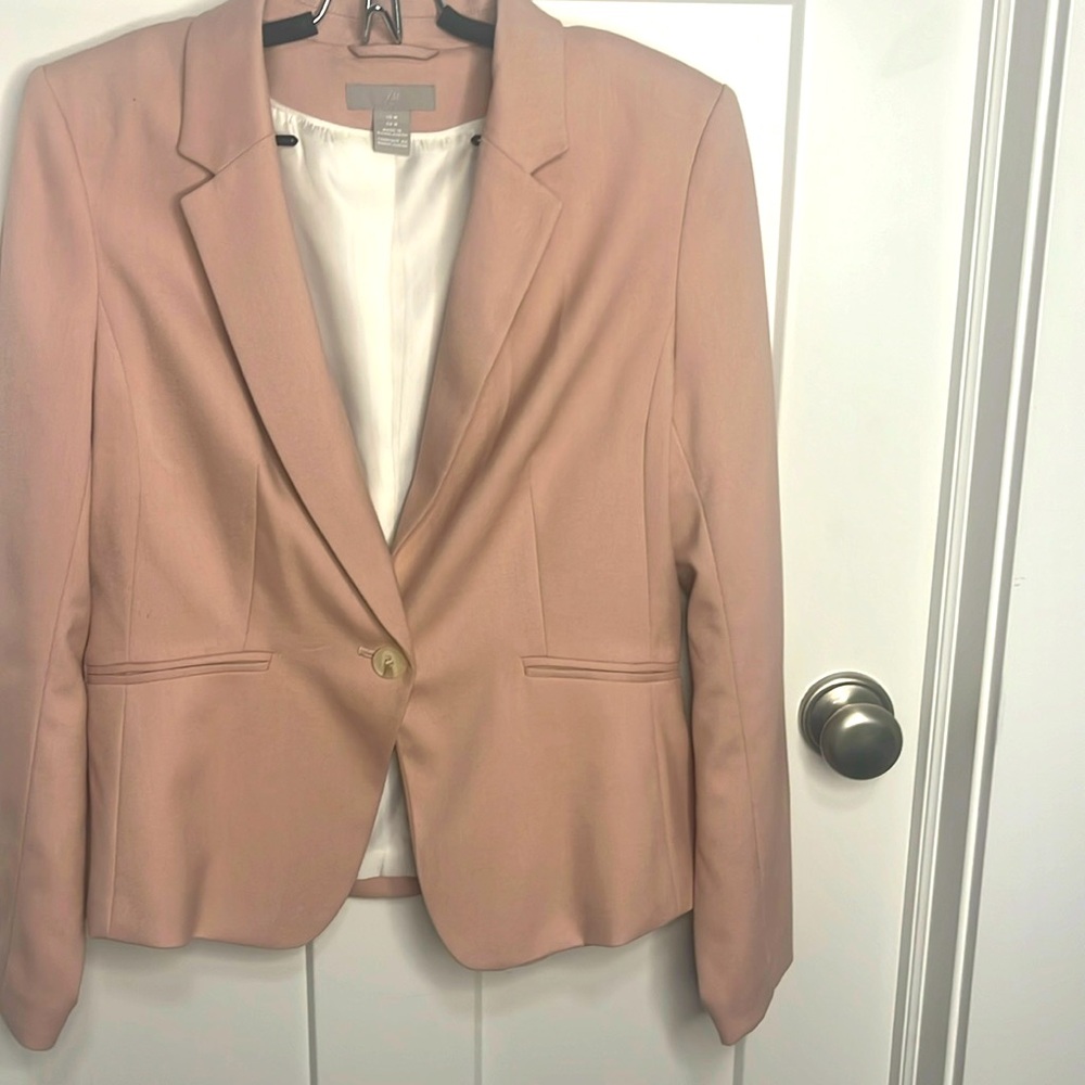 H&M light pink blazer size medium